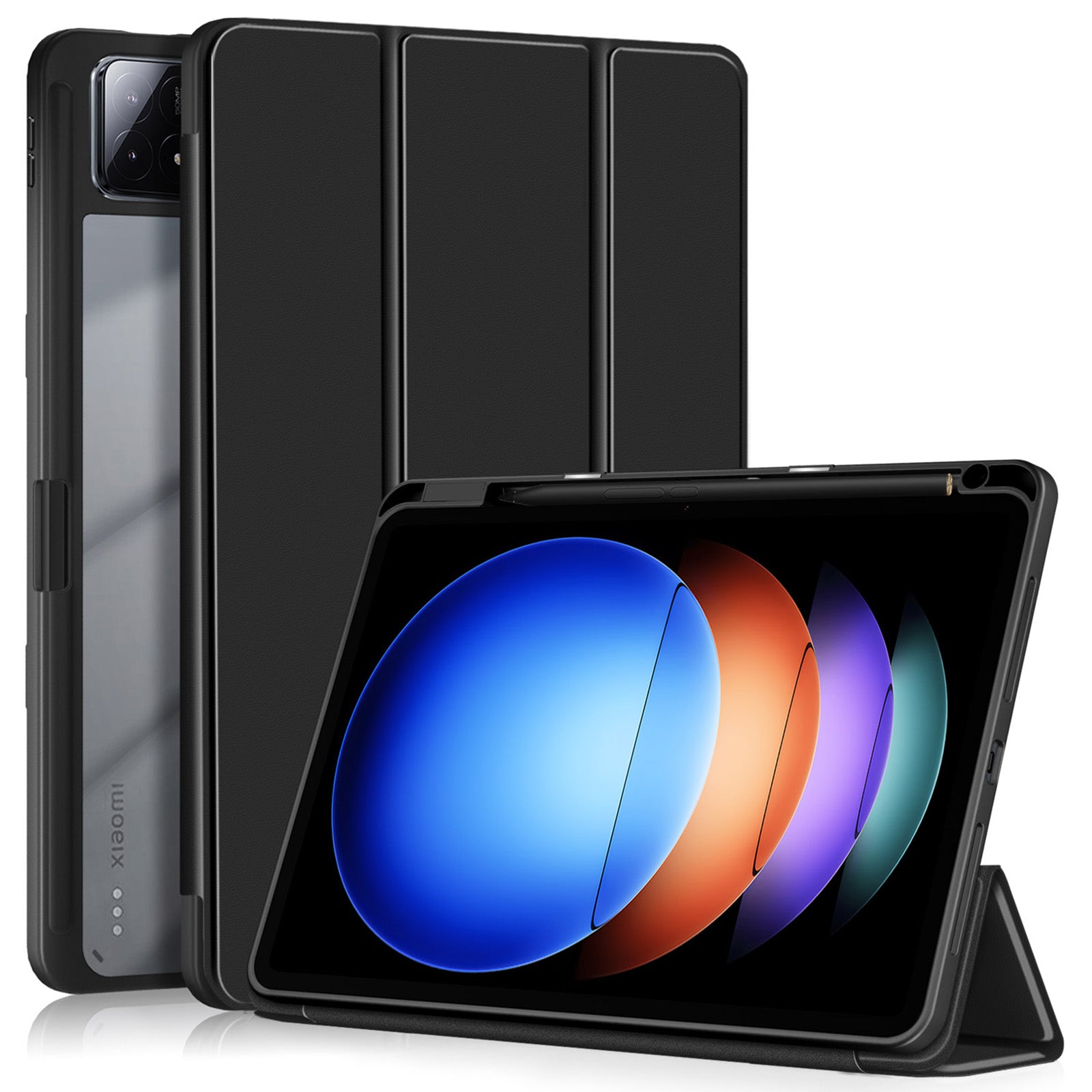 For Xiaomi Pad 6S Pro 12.4 Case Tri-fold Stand PU Leather Tablet Cover with Pen Slot For Xiaomi Pad 6S Pro 12.4 Case Tri-fold Stand PU Leather Tablet Cover with Pen Slot